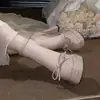 Novedad Verano 2025 Zapatos de Tacón Alto con Plataforma Impermeables y Calados para Mujeres Petites, con Suela Gruesa, Elegantes y Versátiles, Cómodos para los Pies