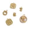 Colgante con patrón de dragón bañado en oro de 14K que conserva el color, accesorio para pulsera hecha a mano, colgante de collar