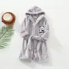 2021 Primavera e Outono Meninas Crianças Pijamas Flanela Roupão Meninos Casa Roupas Com Capuz Crianças Camisola Inverno