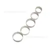 Set Transfronterizo de 5 Piezas de Cortadores Redondos de Acero Inoxidable con Borde Enrollado para Galletas, Anillos para Mousse de Pastel, Set de Repostería, Moldes para Masa de Empanadillas