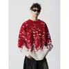 Outono e Inverno Novo Suéter Masculino Tricô Quente Gradiente de Flocos de Neve de Natal Casual Gola Redonda Tamanho Grande