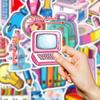 Compra Direta Transfronteiriça [com Certificação Ce.Cpc] 50 Séries Criativas Coloridas de Material de Papelaria Adesivos de Grafite Rosa Computador
