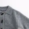Suéter chaqueta de lana suave para bebé color bb, chaqueta de punto con cuello camisero para niños, estilo bosque unisex para bebé