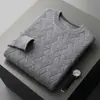 Nuevo suéter de cachemira para hombre de otoño e invierno, cuello redondo, engrosado, jersey holgado, camiseta base de punto de lana, venta al por mayor para hombres