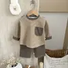 Conjunto de Roupa Íntima Térmica Infantil para Outono e Inverno, Pijama Quente Listrado para Meninos e Meninas, Pijama Sem Costura