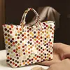 2026 Nuevo Sitio Independiente Transfronterizo Temu Bolso de Mano Impermeable PVC+Lona Portátil de Viaje Bolso de Hombro Bolso Tote