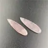 Pó de ágata Cristal cristal de melancia gota d'água plana furo horizontal folha pingente gota d'água longa DIY pingente de brinco acessórios