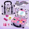 Conjunto de Brinquedo de Cosméticos Infantis Caixa de Maquiagem para Menina Joias para Rosto Mesa de Maquiagem para Apresentação de Palco Brinquedo Lavável