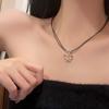 Colar de Borboleta de Corda de Couro Vintage Novo Sentido de Verão Dupla Camada Cadeia de Clavícula Doce Legal Spice Girly Neck Chain Trendy