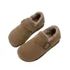 Botas de invierno para mujer estilo Birkenstock retro, totalmente cerradas, forradas de polar, colección nueva 2026, zapatos de algodón sin cordones, zapatos peludos, botas de nieve engrosadas y cálidas
