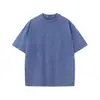 Camiseta de Manga Corta Estampada Pesada Lavada de 260 g para Hombre, Estilo High Street Americano de Verano, Camiseta de Media Manga para Hombre, Logo Personalizado