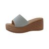 Novas Sandálias Anabela Femininas, Chinelos de Plataforma Estilo Coreano, Chinelos de Verão Femininos da Moda para Exterior