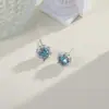 Pendientes de Tachuela Azules con Circonita, Estilo Lujo Brillante, Microincrustados, para Mujer, Pendientes Asimétricos, Exquisitos y de Moda, Accesorios para Orejas Versátiles y Elegantes