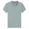 Camiseta Casual de Alta Gama Transfronteriza de Moda para Hombre Verano 2025 Nueva Moda Manga Corta con Cuello en V Camiseta para Hombre