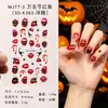 Novos Adesivos de Unha Halloween Quentes de Venda Transfronteiriça 5D Embaixados Fantasminha Abóbora Teia de Aranha Adesivos de Unha Excêntricos