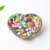 Prato de Amor em Resina, Tigela Desmagnetizadora Preenchida com Cristal Natural, Cornucópia de Luxo Leve para Casa, Enfeites Artesanais