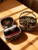 Bolso Estilo Nuevo Estampado de Leopardo Caja Cuadrada Pequeña Neceser Tridimensional de Aspecto Elegante Impermeable para Mujer Bolsa de Almacenamiento de Viaje Portátil de Gran Capacidad