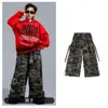 Ropa de Performance para Niños de Street Dance Traje de Sudadera con Capucha Roja para Niños Chico Genial y Atractivo Ropa de Hip-Hop de Moda para Niños