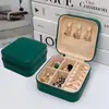 Caja de Almacenamiento Pequeña de PU Brillante para Joyería al por Mayor Almacenamiento de Joyas Pendientes Pendientes Collar Caja de Regalo para Joyería