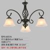 Candelabro Vintage Estilo Francés, Lámpara Minimalista Estilo Americano para Sala de Estar, Luminaria de Techo, Arte de Vidrio y Hierro, Candelabro Pequeño Negro para Dormitorio