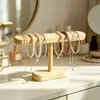 Soporte de Madera Maciza Ovalado Color Nogal de Gama Alta para Relojes Adorno Creativo Estante de Almacenamiento para Collares y Pulseras Estante de Exhibición para Pulseras