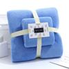 Venta al por mayor, toalla de baño gruesa de alta densidad, traje de baño suave y absorbente para lavado facial, toalla de salón de belleza, toalla de regalo, conjunto de dos piezas