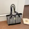 Bolso Rayado para Mujer 2026 Nuevo de Primavera Moderno Casual Moda Versátil Bolso de Hombro Gran Capacidad Bolso Tote para Viajes