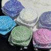Paquete de 1g - Vidrio Sustrato Plata Sombra de Ojos Maquillaje Iluminador en Polvo Flash Uñas Joyería Pegamento Polvo con Brillo