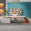Mesa executiva lacada de alta qualidade, mesa simples e moderna para escritório de CEO, conjunto elegante de mesa e cadeira criativa para um único ocupante (gerente, supervisor)