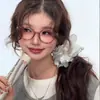 Elástico de Cabelo Borboleta com Sal Marinho para Cuidados com o Cabelo, Série de Cores Quentes e Doces, Elástico Versátil de Intestino de Porco, Novo Estilo Coreano e Japonês para Rabo de Cavalo Feminino