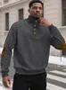 Moletom Jacquard Color Block de Manga Longa Casual Oversized Solto com Gola Alta para Homens Europeus e Americanos Amazon Transfronteiriço