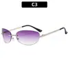 Nuevas gafas de sol retro europeas y americanas sin montura de metal y2k estilo chica caliente Milenio gafas de sol estilo cóncavo ins