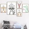Pintura Decorativa Nórdica Simple de Dibujos Animados Acuarela Animal León Mono Hipopótamo Dinosaurio Póster Habitación Infantil Pintura Colgante Sin Marco