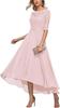 Vestido de Noiva de Renda Amazon para Noite 2026 Novo Meia-Manga Aplique Linha A Chiffon Vestido Formal