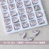 K9 uña afilada fondo diamante rosa rosa amor corazón torcido diamante cuadrado gordo octagonal pedrería joyería para uñas 2 Piezas