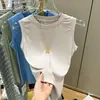 Camiseta sin mangas para mujer Verano 2022 Nueva Camiseta Interior Base Viento de Deseo Puro Chaleco Base Ajustado