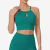 Top de Yoga de Alta Qualidade para Mulheres com Alças Finas, Lindo Design nas Costas, Top com Sutiã Push-Up, Usável como Roupa Externa, com Bojos, Sutiã Esportivo à Prova de Impacto