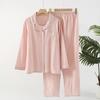 MUJ Muji Pijamas Casal Lavado Gaze Puro Algodão Manga Comprida Primavera Outono Verão Fino Boa Roupa Para Casa