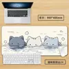 Alfombrilla de Ratón para Gatos Extra Grande Linda Dibujos Animados Teclado Grande Negro E-Sports Alfombrilla de Teclado para Chicas Escritorio Alfombrilla para Escritorio de Niños