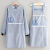 Blusa de Manga Larga Estilo Occidental para Mujer, Delantal de Cocina para el Hogar, Delantal de Cocina Anti-Suciedad y Resistente a Manchas, Ropa de Trabajo a la Moda Estilo Coreano para Adultos