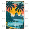 Placa de Lata Decorativa Cênica de Viagem Global Retrô Transfronteiriça, Placas de Metal de Marcos de Vários Países e Paisagens Arquitetônicas Antigas