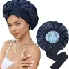 Amazon Explosions Touca de Dormir de Camada Dupla Fita de Laço Chapéu Redondo de Aba Larga Chapéu de Cabelo Altamente Elástico Chapéu de Fita Feminino