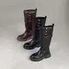 2026 Nuevas Botas de Caballero Altas Estilo Western Retro para Mujer Punta Redonda Botas Largas Modificación para Pies Anchos Forma de la Pierna Zapatos de Mujer Otoño/Invierno
