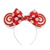 Diadema Navideña de Orejas de Ratón Mickey Mouse para Parque de Atracciones Fiesta Disfraz Accesorios para la Cabeza Navideños Diadema con Lazo