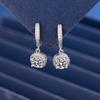 Pendientes de plata de imitación de moissanita de 1 quilate con diseño de princesa, estilo popular, de moda, para mujer.
