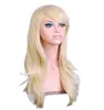 Cos animación de rol largo cosplay color pelucas europeas y americanas comercio exterior explosiones doradas venta directa de fábrica en stock 70 cm