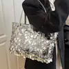 Bolsa Tote Grande com Lantejoulas de Design de Nicho Tendência Transfronteiriça 2026 Moda Casual Nova Elegante Bolsa de Ombro/Axila para Mulheres