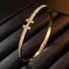 Pulsera de acero de titanio para mujer, de alta gama, nicho, adornada con diamantes, exquisita y elegante, estilo ins, directo del fabricante, pulsera de acero inoxidable