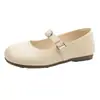 Zapatos Planos Redondos de Estilo Retro Francés con una Sola Correa para Mujer, Zapatos Mary Jane Bajos de Primavera y Verano, Versátiles y a la Moda, Perfectos para Combinar con Vestidos
