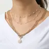 Collar de Perlas Estilo Bohemio Más Vendido Transfronterizo Nuevo Estilo Ins Collar de Perlas Solares Multicapa para Mujer